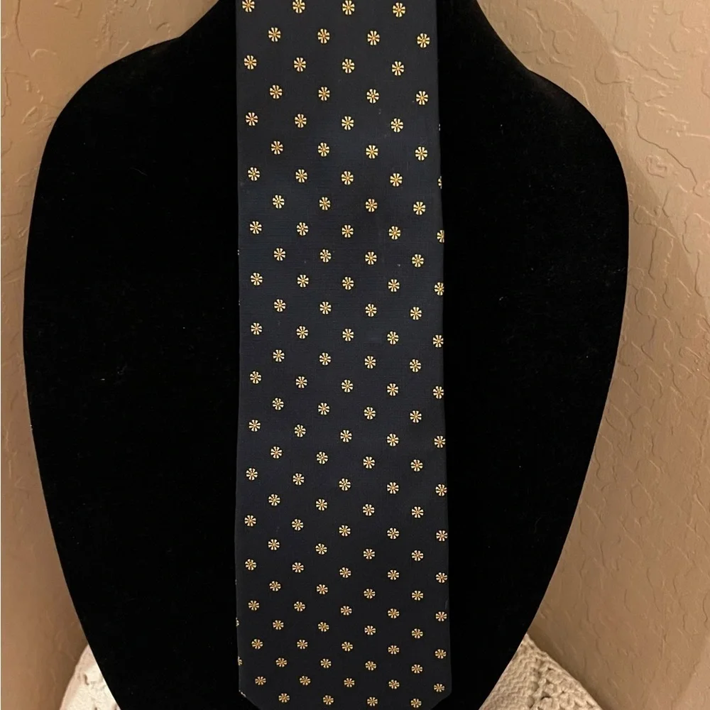 Gianni Valentino Tie Pure Navy Yellow Daisy Floral